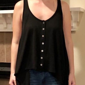 Black asymmetrical tank top
